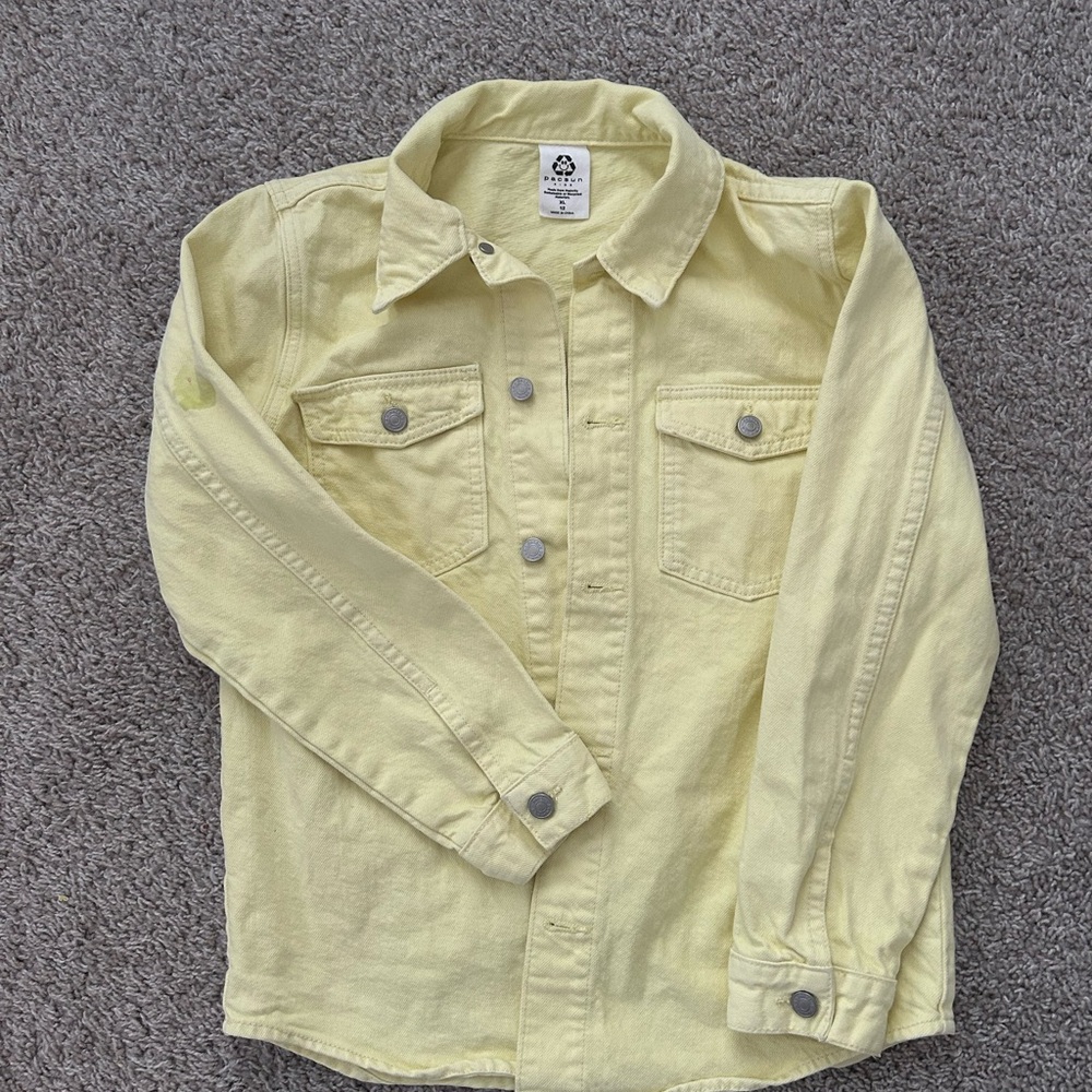 PacSun Big Girls Yellow Denim Jean Jacket XL